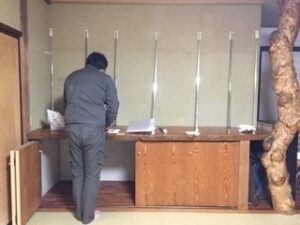 小倉住建 見学可 自宅ダイニングキッチン リフォーム 作業風景