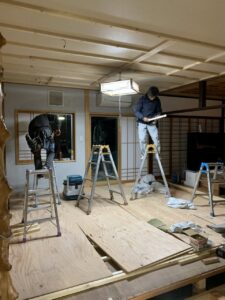 小倉住建 見学可 自宅ダイニングキッチン リフォーム 作業風景